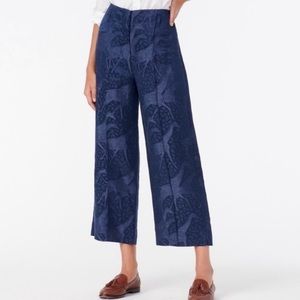 JCREW Linen-silk pant with jacquard giraffes, size4, NWT